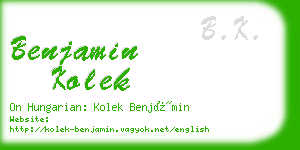 benjamin kolek business card